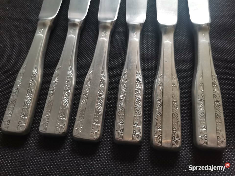 Stare posrebrzane noże Hefra Fraget wzór wschodni 6 sztuk