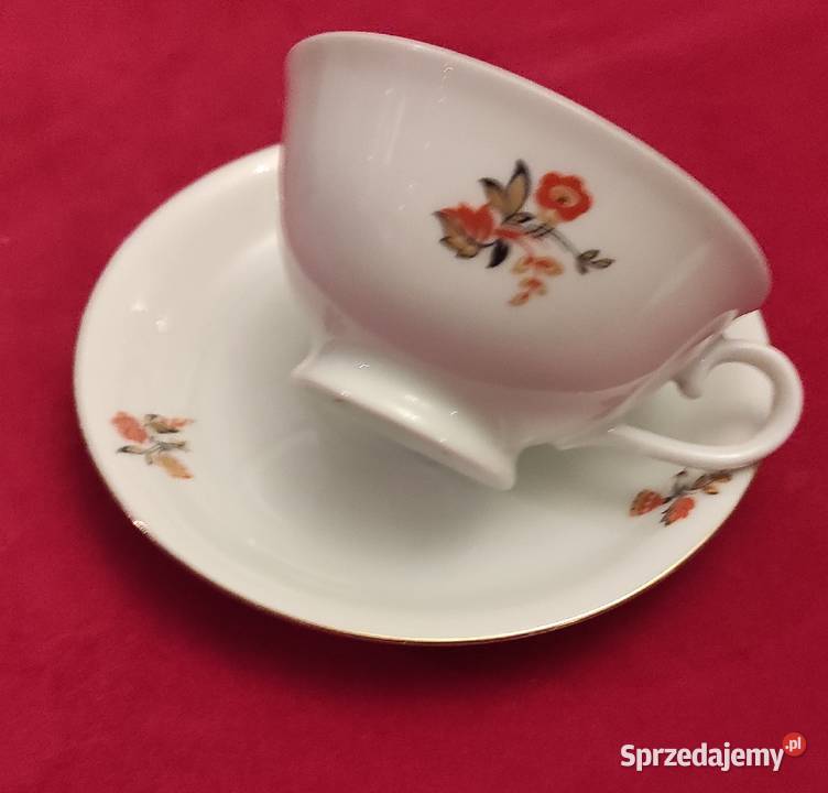FILIŻANKA ZE SPODKIEM marki KOENIGSZELT Porcelana i szkło Pabianice