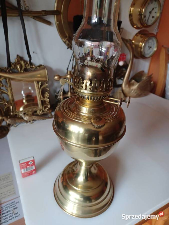 Piękna lampa naftowa mosiężna masywna Poznań sprzedam