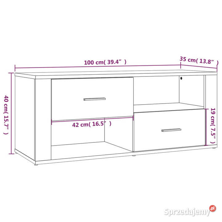 Szafka pod TV biała 100x35x40 materiał mazowieckie Warszawa