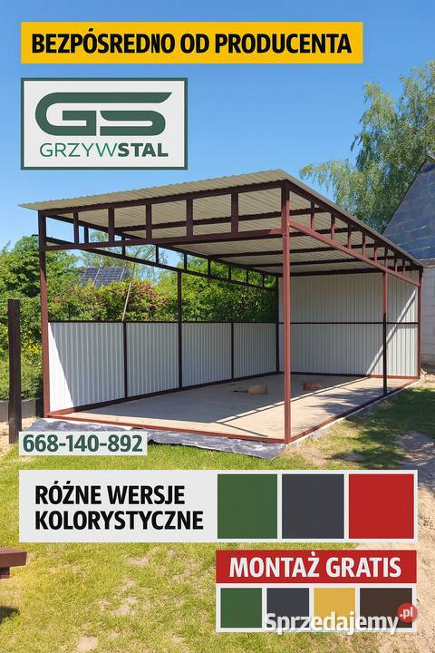 Małe Zadaszenie Garaż WIATA HALA MAGAZYN 175zł/m2 sprzedam