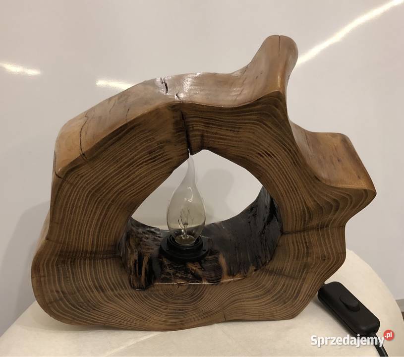 Lampa z plastra drewna ręcznie robiona sprzedam