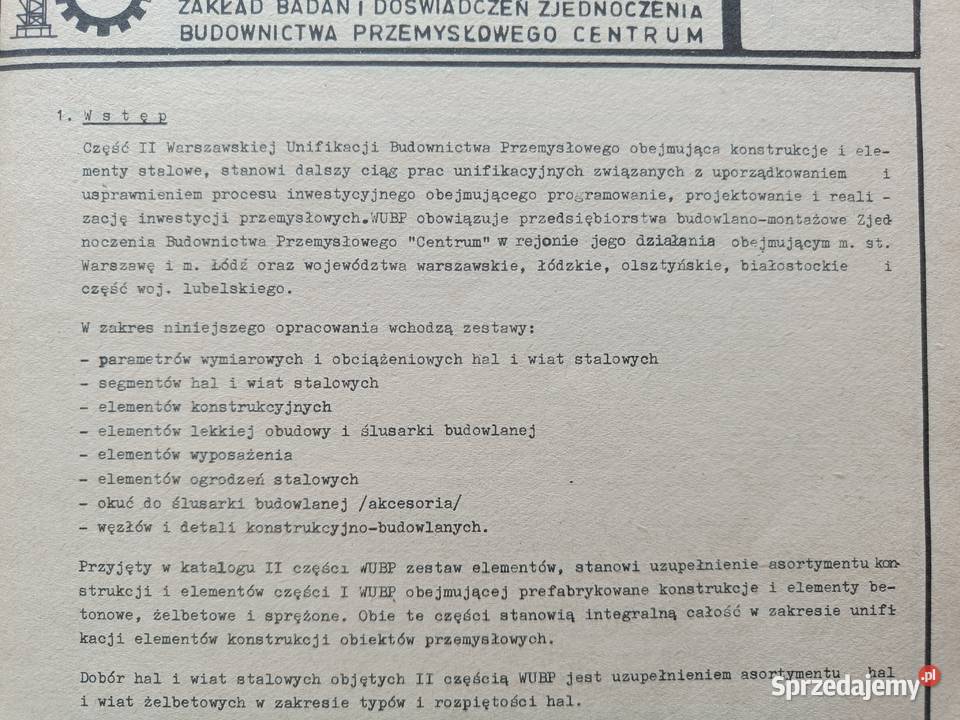 Warszawska Unifikacja BudPrzemysłCzIIKonstrukcje Gdynia sprzedam