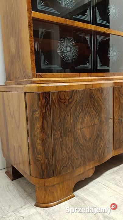 komoda bufet witryna art deco orzech vintage do Radomsko