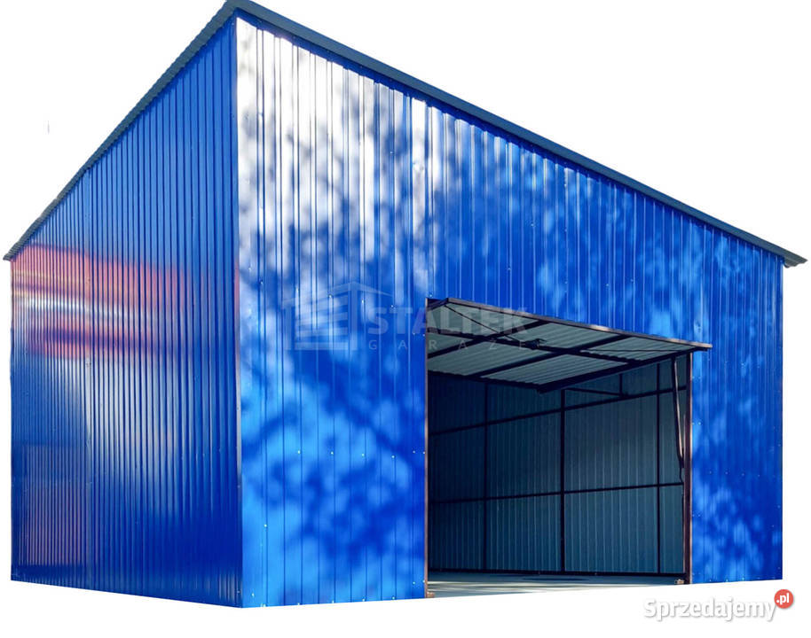 Hala Garaz blaszany 7x8m brama uchylna niebieski Zgorzelec sprzedam