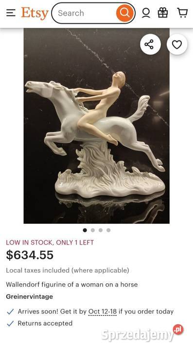 Wyjątkowa Figurka Amazonki na galopującym koniu Pabianice