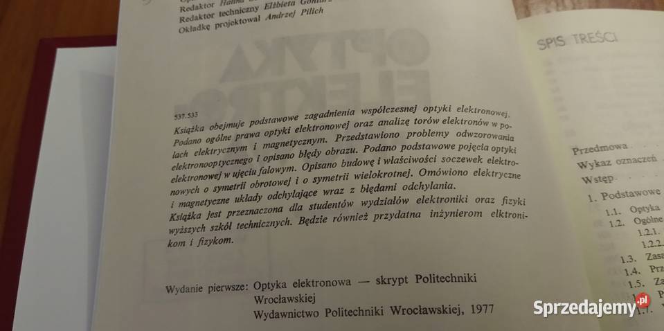 Optyka elektronowa Henryk Szymański Andrzej Rok wydania 1984 Gdańsk