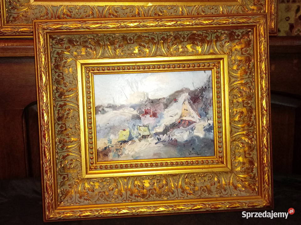 4 obrazy olejne na płótnie Kazimierz Dolny Piotrówek sprzedam