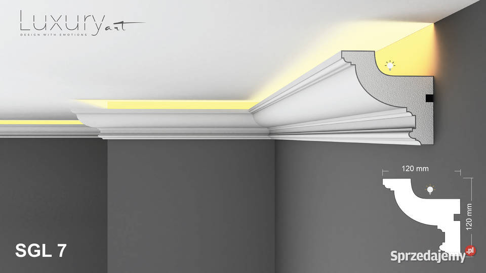 gzyms led sztukateria do wnętrz utwardzana SGL7 Kraków