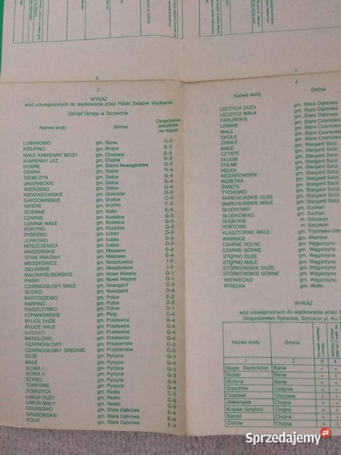 195 Mapa Wód Wędkarskich wojSzczecińskiego zachodniopomorskie Szczecin