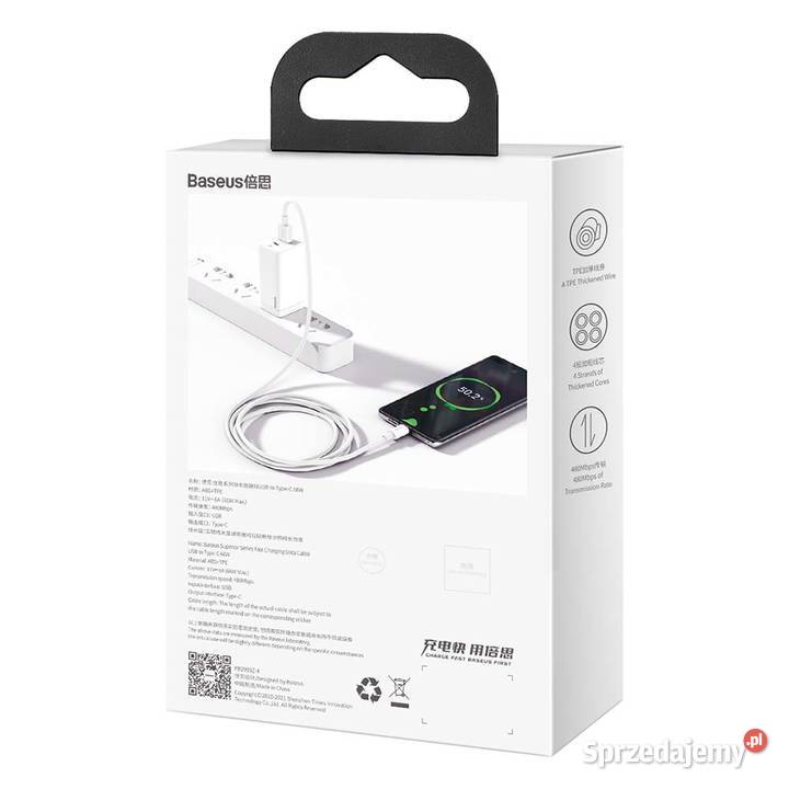 Kabel USB typeC 6A 66W 2m QC 30 Baseus szybkie śląskie Siemianowice Śląskie