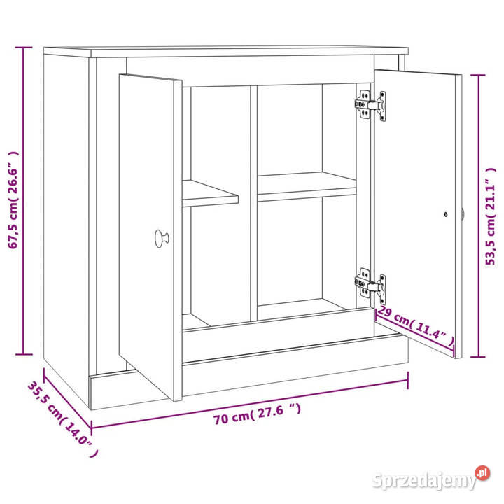 Szafka szary dąb sonoma 70x355x675 WM816190 Pozostałe mazowieckie