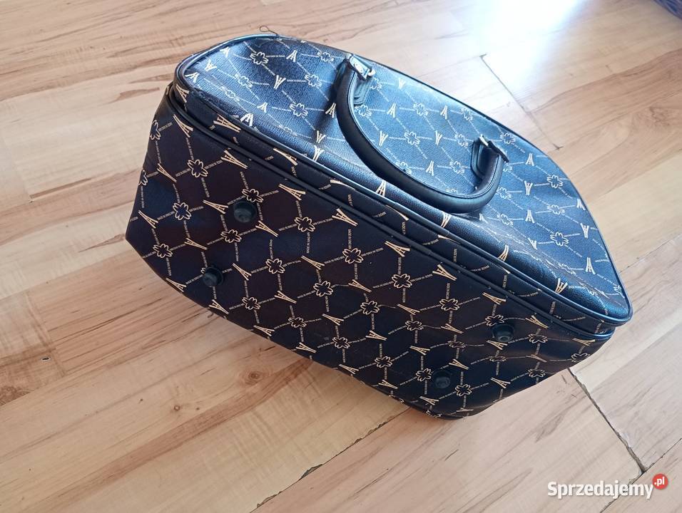 torebka torba duża damka na ramię czarnozłota 27cm