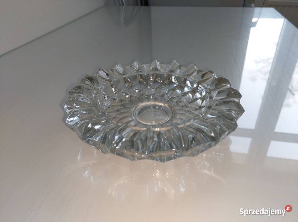 Popielnica popielniczka kryształowa duża gruba Porcelana i szkło Kołobrzeg