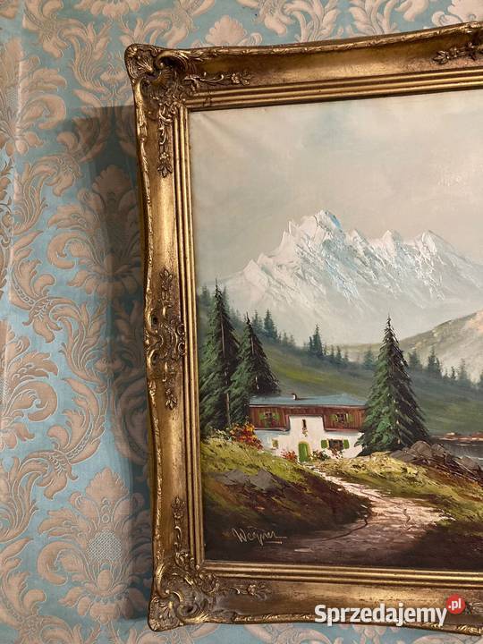 Obraz olejny na płótnie sygnowany w stylowej Konin