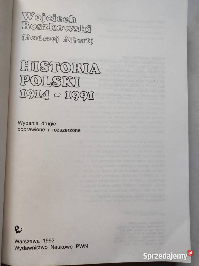 Historia Polski 19141991 Wojciech Roszkowski ISBN 8306020367