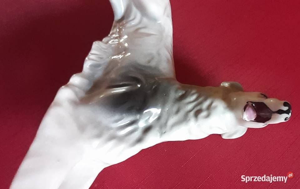 Porcelanowa figurka Charta Steatyt Katowice Prusim