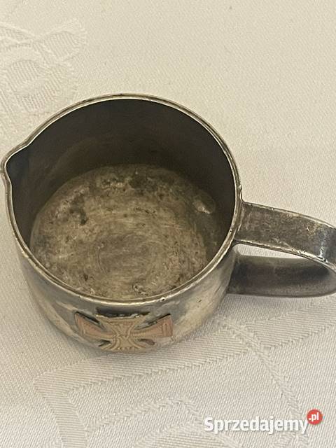 Mały platerowany kubek Prusy XIX wiek Militaria Kraków