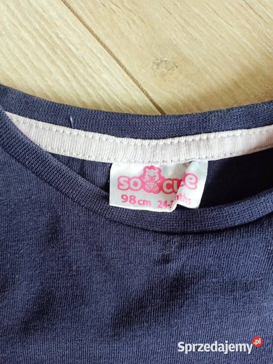 Koszulka tshirt dziewczęcy granatowy 98