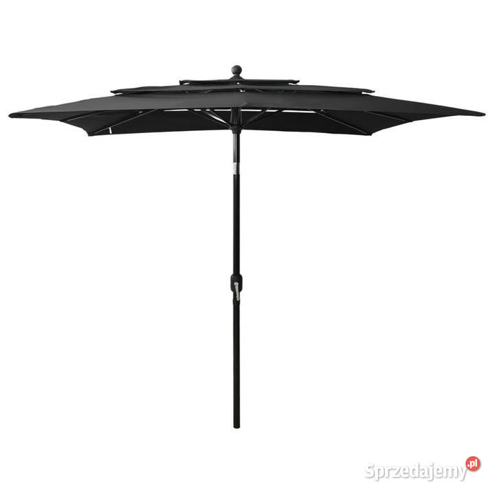3poziomowy parasol na aluminiowym słupku czarny sprzedam