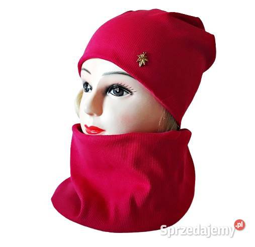 Komplet czapka z kominem na jesień zimę wiosnę Warszawa sprzedam