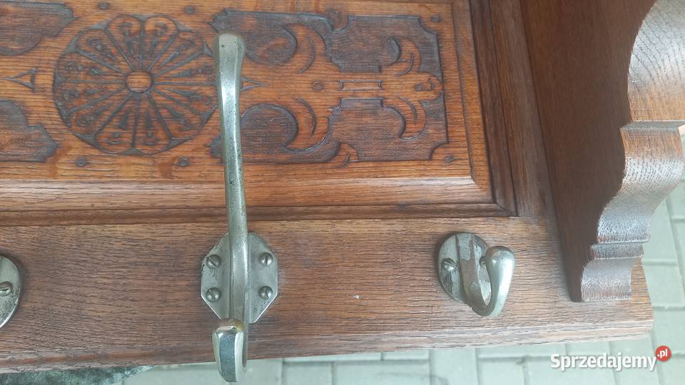 Wieszak dębowy z półką bciężki wiszący ścienny Gawroniec sprzedam