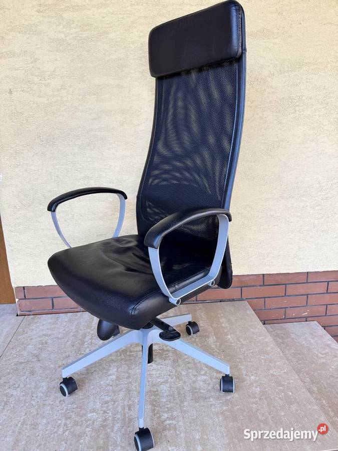 Fotel ergonomiczny biurowy Markus Ikea skóra Sulbiny