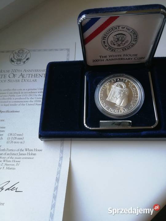 USA dolar 1992 200 lecie Białego Domu Poznań sprzedam