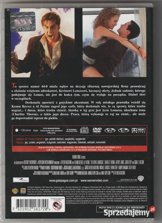 Adwokat diabła Al Pacino DVD DVD Pruszków