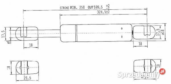 Sprężyna gazowa L5995 mm 150N Stabilus CA592242 Kamionna sprzedam