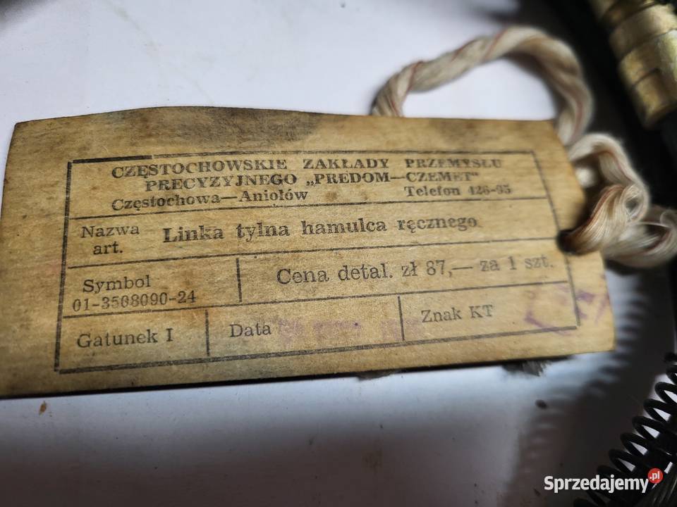 Syrena fabrycznie nowa linka hamulca ręcznego wielkopolskie Chodzież