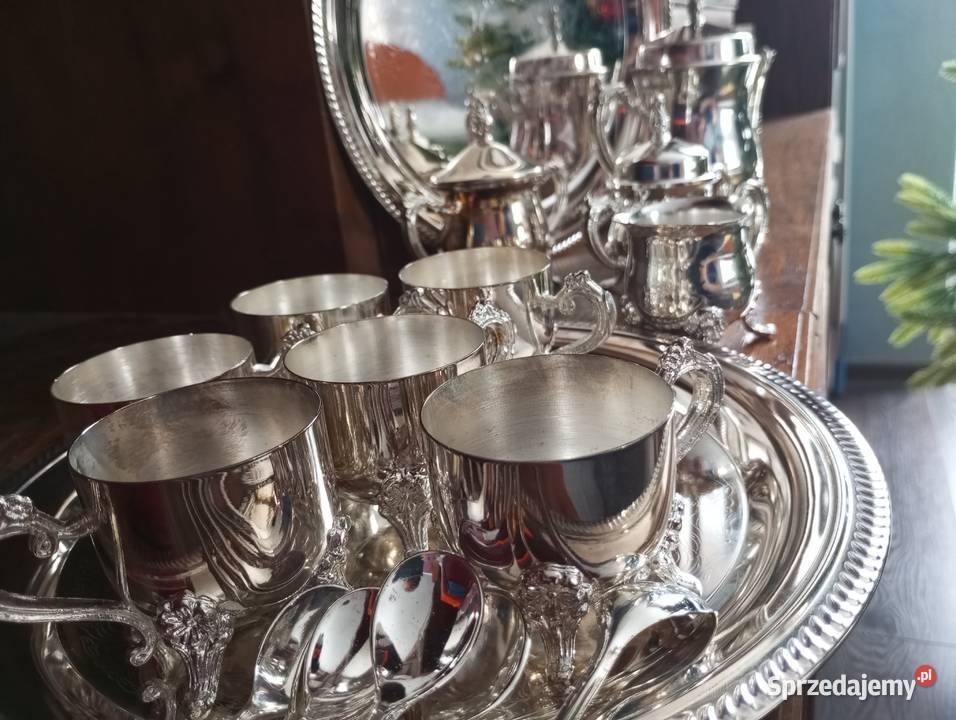 Posrebrzany mini zestaw do kawy herbaty Biłgoraj