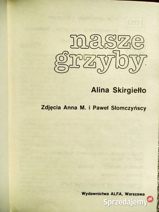 Nasze grzyby pierwsze wydanie książki Bródno Antykwariat Warszawa sprzedam