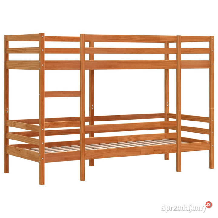 Łóżko piętrowe woskowy brąz lite drewno sosnowe 82cm Łóżka mazowieckie