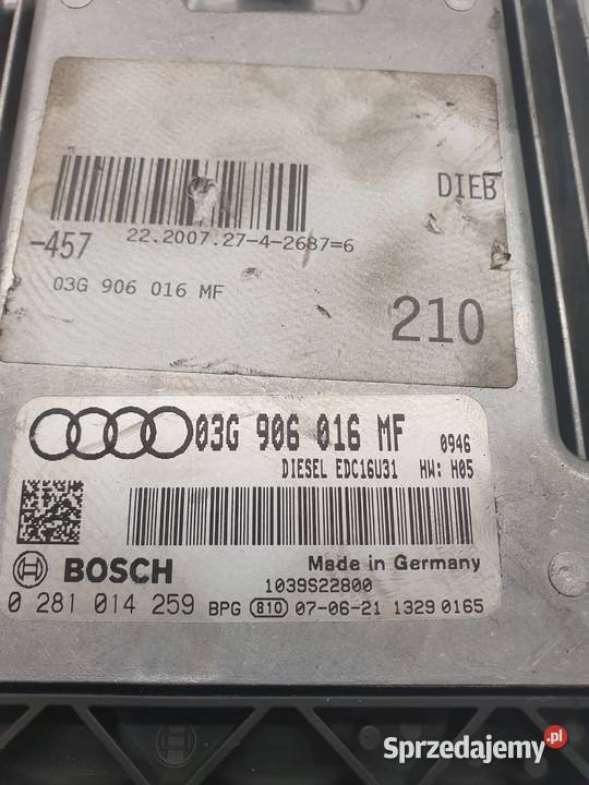KOMPUTER STEROWNIK AUDI A6 C6 20 TDI 03G906016MF Komputery Przystajń