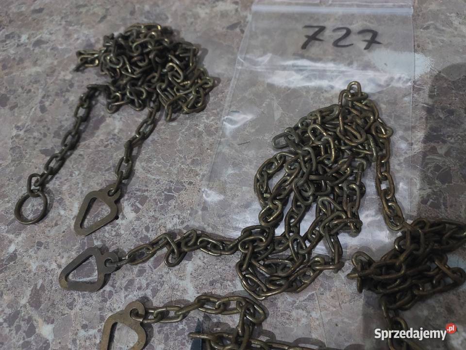 727 Łańcuchy łańcuszki starego zegara mosiądz Tczew