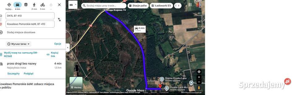 Działka rolno budowlana Pruska Łąka na sprzedaż utwardzona