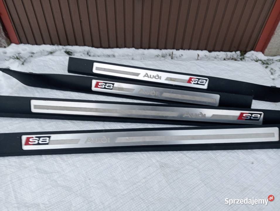 listwy progowe audi a8 s8 d3 komplet Osłony i zaślepki Pyrzyce