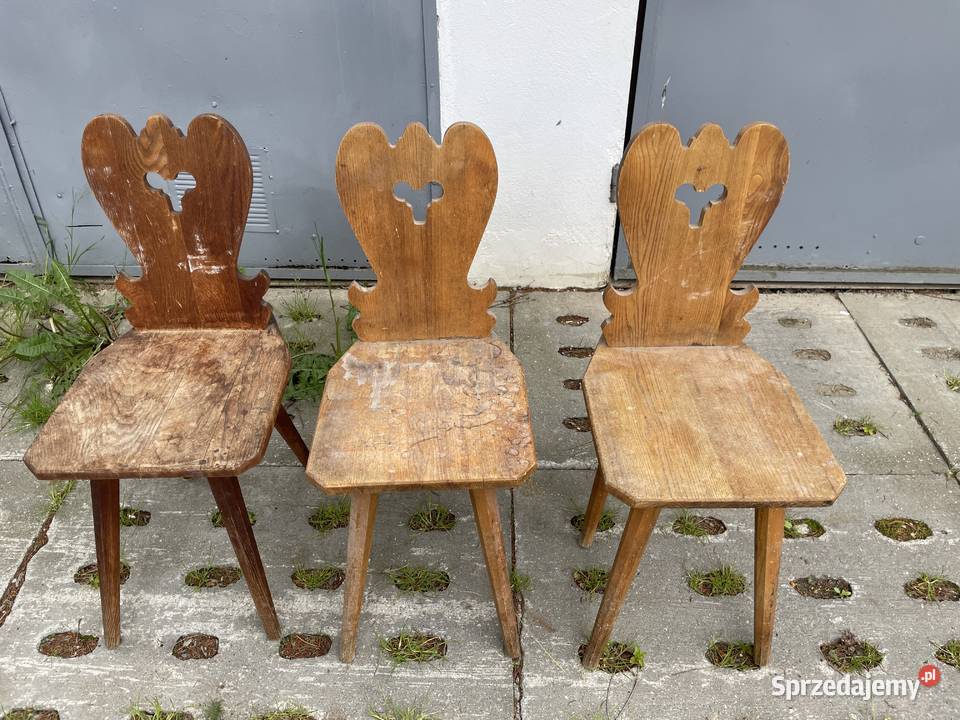 drewniane krzesło PRL pomorskie Pruszcz Gdański sprzedam