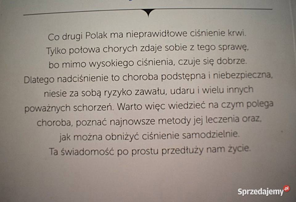 Nadciśnienie tętnicze objawy profilaktyka sprzedam