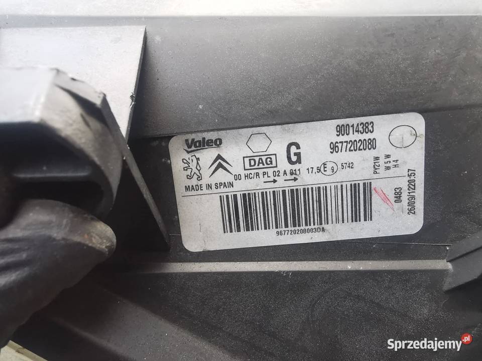 Lampa lewa berlingo b9 9677202080 Kraków sprzedam