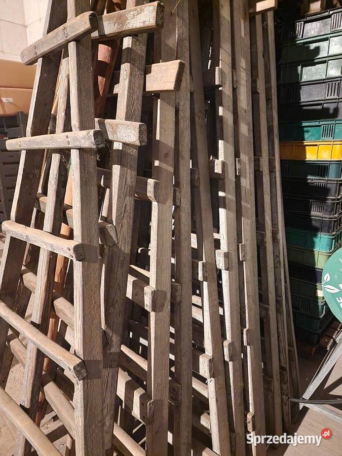 Stojaki drewniane do zbiorów jabłek wiśni Lubania