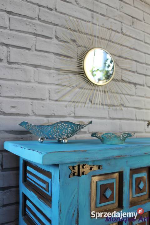 Turkusowa komoda boho oryginalna Pozostałe Jelcz-Laskowice