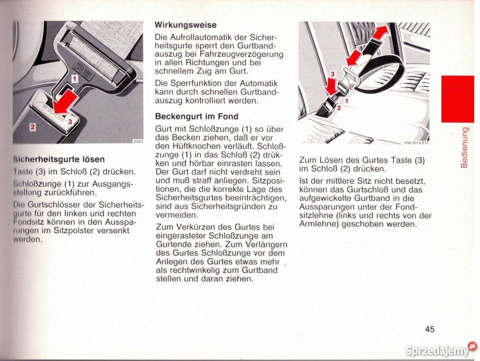Instrukcja obsługi do mercedesa W124 Klasa E Elbląg sprzedam