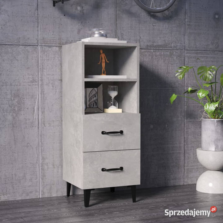 Szafka szarość betonu 345x34x90 materiał Pozostałe