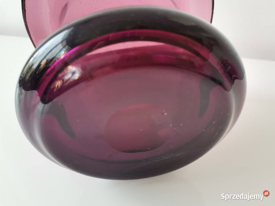 Stary fioletowy wazon forma szklana soczewka Katowice