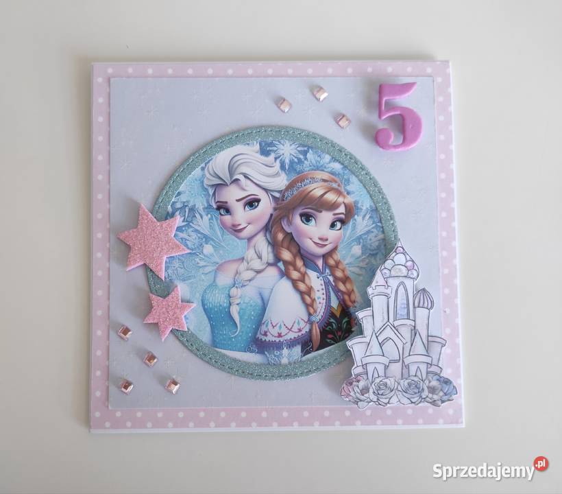 Kartka urodzinowa ręcznie robiona Kraina lodu