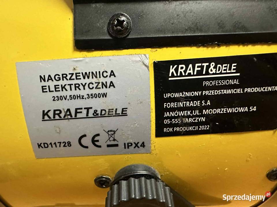Nagrzewnica elektryczna Kraft Dele 3500W Elbląg