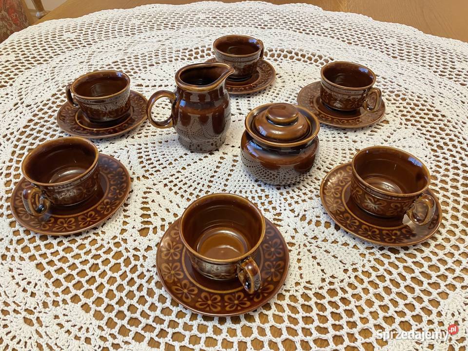 Serwis kawowy Pruszków PRL Werina porcelit Nisko
