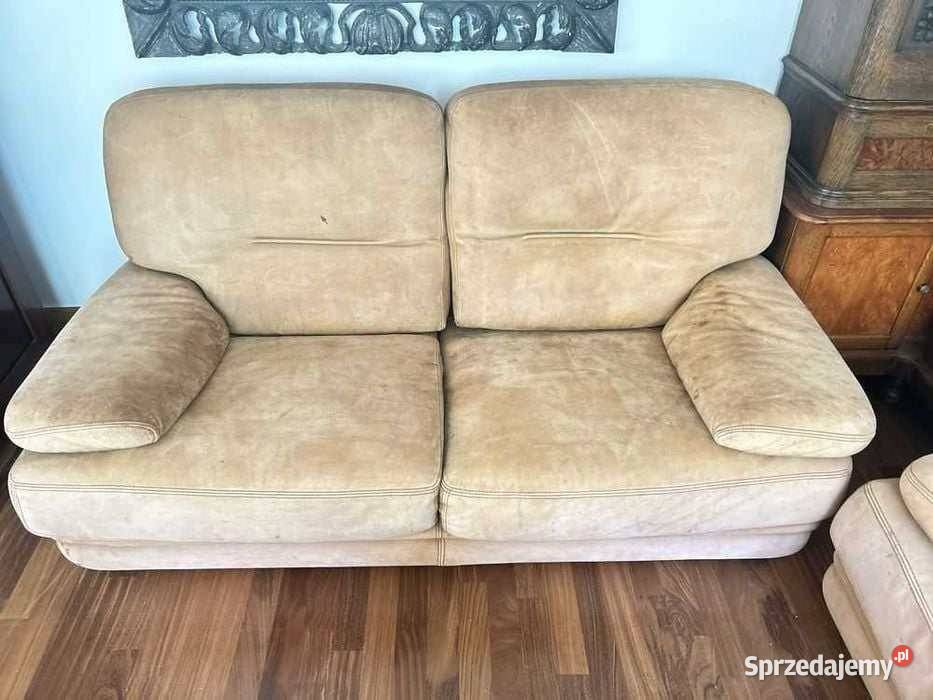 Zestaw wypoczynkowy sofa fotel Zamsz Ząbki